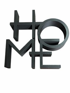 Hand Crafted Black HOME Decorative Wall Letters NWOT